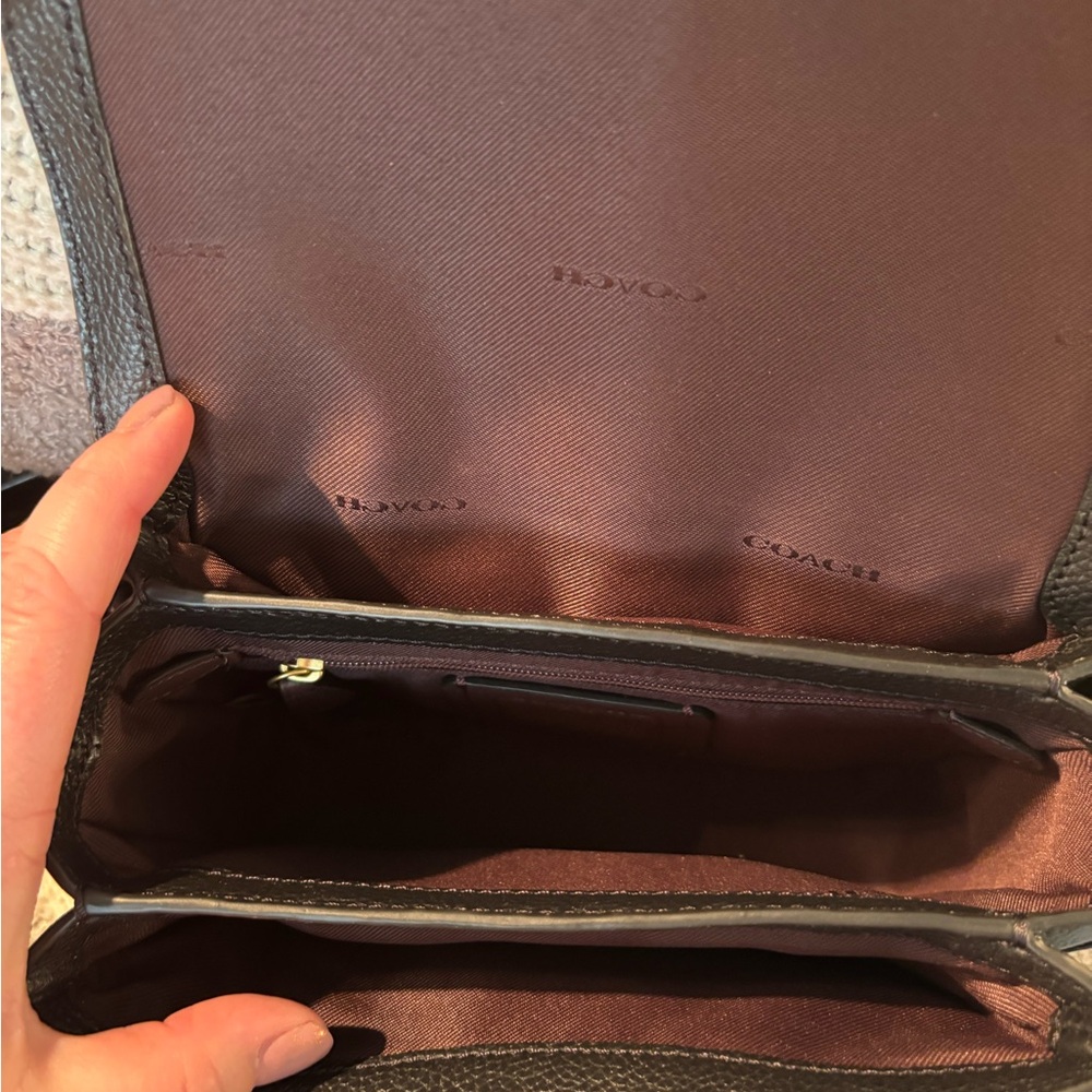 Coach Cassie 19 Black Leather Crossbody Bag - Picture 8 of 9